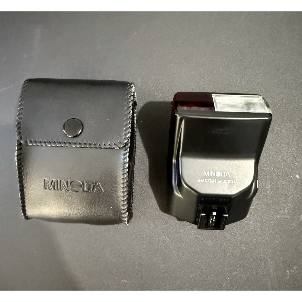 MINOLTA Maxxum 2000i Shoe Mount Flash With Case Photography Camera Photo